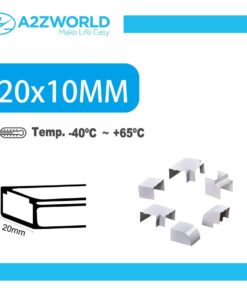 Kit 6 Accessori Per Canaline Passacavi 20X10mm, Connettore Lineare, Forma L, Forma T, Angolare Piatto Interno Esterno, Colore Bianco