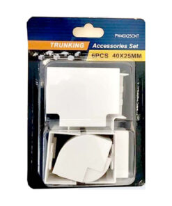 Kit 6 Accessori Per Canaline Passacavi 25X16mm, Connettore Lineare, Forma L, Forma T, Angolare Piatto Interno Esterno, Colore Bianco