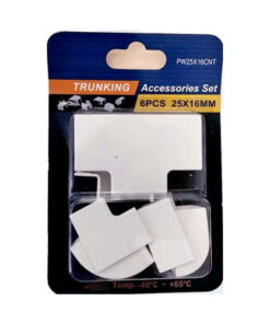 Kit 6 Accessori Per Canaline Passacavi 40X25mm, Connettore Lineare, Forma L, Forma T, Angolare Piatto Interno Esterno, Colore Bianco