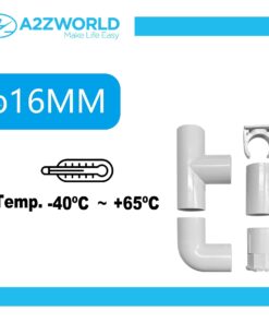 Kit 5 Accessori Per Tubo Rigido e Flessibile Da 16mm, Fissatubo A Scatto + Giunto Raccordo Lineare, Forma L, Forma T, Tubo-Scatola, Colore Bianco IP40