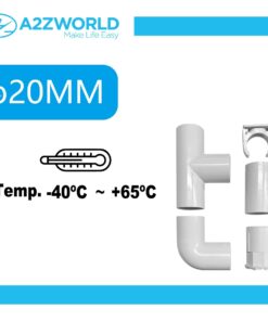 Kit 5 Accessori Per Tubo Rigido e Flessibile Da 20mm, Fissatubo A Scatto + Giunto Raccordo Lineare, Forma L, Forma T, Tubo-Scatola, Colore Bianco IP40