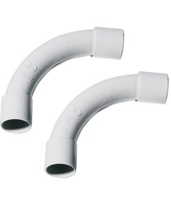 2 PZ Raccordi Tubo a Tubo Curvi Semplici 90° per Tubo Rigido 16mm IP40