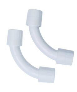 2 PZ Raccordi Tubo a Tubo Curvi Semplici 90° per Tubo Rigido 25mm IP40