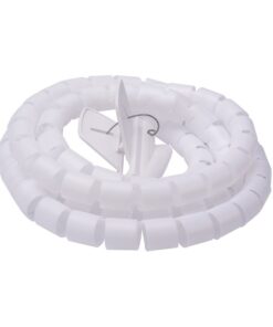 Spirale Avvolgi Cavo Flessibile Guaina Raccogli Organizzer Cavi Fermaglio Guidafilo Incluso 1,8M D25mm Bianco
