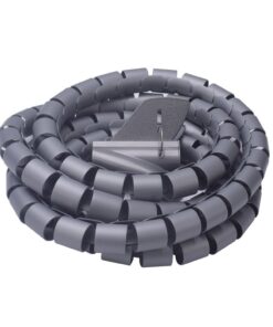 Spirale Avvolgi Cavo Flessibile Guaina Raccogli Organizzer Cavi Fermaglio Guidafilo Incluso 1,8M D15mm Grigio