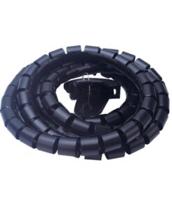 Spirale Avvolgi Cavo Flessibile Guaina Raccogli Organizzer Cavi Fermaglio Guidafilo Incluso 1,8M D15mm Nero
