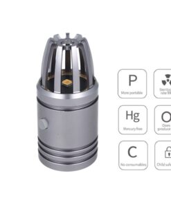 Mini Lampada Germicida UVC Disinfezione Sanificazione Per Auto Furgone Camper Ricaricabile Colore Grigio