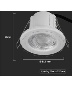 Faretto Led da Incasso Dimmerabile 5W 6400K Colore Bianco IP65 Resistente al Fuoco Senza Driver SKU-8181