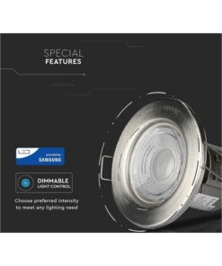 Faretto Led da Incasso Dimmerabile 5W 6400K Colore Nichel Satinato IP65 Resistente al Fuoco Senza Driver SKU-8179