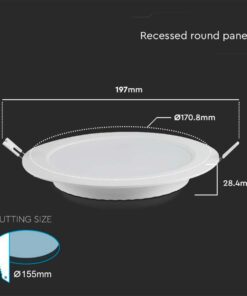 Faretto Pannello Led Da Incasso Rotondo 12W Bianco Neutro Diametro 170mm SKU-7862