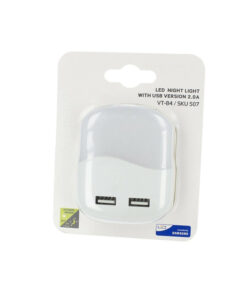 Alternative view of Segnapasso Led Notturno Quadrato 4000K Caricabatteria 2 Porte USB Caricatore 2A Sensore Crepuscolare SKU-508