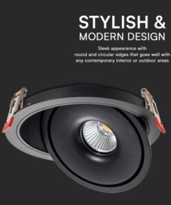 Faretto LED COB da Incasso Rotondo 12W 120*43mm Colore Nero 3in1 SKU-10578