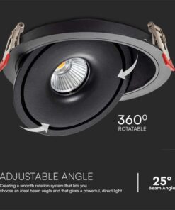 Faretto LED COB da Incasso Rotondo 12W 120*43mm Colore Nero 3in1 SKU-10578