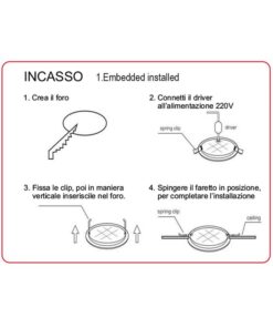 Faretto Led Da Incasso Rotondo 5W 500LM Freddo 6000K Diametro 95mm Foro 75-90mm