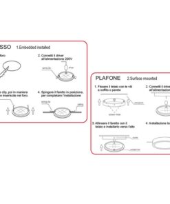 Struttura Carcassa Da Plafone Rotondo 170X38mm Per Faretto Led Da Incasso 18W