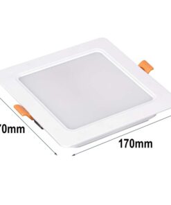 Faretto Led Da Incasso Quadrato 18W 1800LM Freddo 6000K 170X170mm Montaggio 2 In 1 Da Plafone e Da Incasso