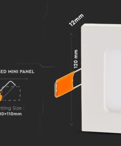 Alternative view of Faretto Pannello Led Da Incasso Quadrato 6W Bianco Caldo 120x120mm SKU-4863