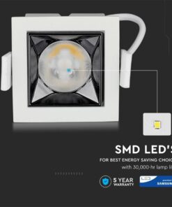 Faretto Led Da Incasso Quadrato 4W Neutro 4000K UGR<19 Riflettore 38° CRI>90 Chip Samsung SKU-986