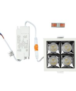 Alternative view of Faretto Led Da Incasso Quadrato 4X4W Neutro 4000K UGR<19 Riflettore 38° CRI>90 Chip Samsung SKU-992