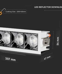 Faretto Led Da Incasso Rettangolare 5X4W Neutro 4000K UGR<19 Riflettore 38° CRI>90 Chip Samsung SKU-995