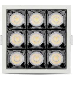 Alternative view of Faretto Led Da Incasso Quadrato 9X4W Caldo 2700K UGR<19 Riflettore 38° CRI>90 Chip Samsung SKU-999