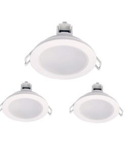 3 Faretti LED da Incasso Dimmerabili 5W 220V Rotondi Bianchi 6500K D87mm H36mm Foro 70mm IP65