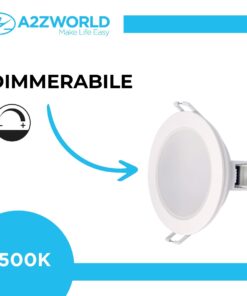 3 Faretti LED da Incasso Dimmerabili 5W 220V Rotondi Bianchi 6500K D87mm H36mm Foro 70mm IP65