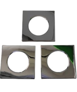 3 Pezzi Coperchi Quadrati Argento Cromato Per Faretti Led FP8705W