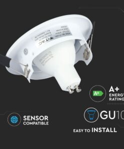 3 PZ Faretti LED Incasso Rotondo Orientabile 5W Carcassa Bianco 4500K Neutro con Lampada GU10 Sostituibile SKU 8882