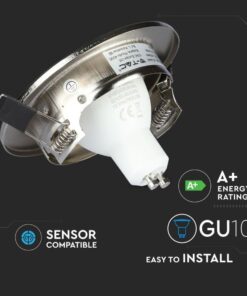 3 PZ Faretti LED Incasso Rotondo Orientabile 5W Carcassa Nichel Satinato 3000K Caldo con Lampada GU10 Sostituibile SKU 8884