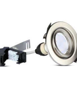3 PZ Faretti LED Incasso Rotondo Orientabile 5W Carcassa Nichel Satinato 6400K Freddo con Lampada GU10 Sostituibile SKU 8886