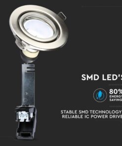 Alternative view of 3 PZ Faretti LED Incasso Rotondo Orientabile 5W Carcassa Nichel Satinato 4500K Neutro con Lampada GU10 Sostituibile SKU 8885