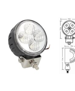 Fanale Rotondo Luci Diurne A Led Work Light Faro Da Lavoro 12V 24V 12W (4X3W) IP67 Bianco