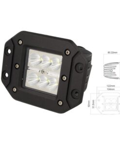 Fanale Luci Diurne A Led DRL Work Light Faro Da Lavoro Rettangolare 12V 24V 24W (6X4W) IP67 Bianco