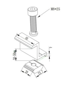 Italia Morsetti Terminali in Alluminio per Fissaggio Pannelli Solari Fotovoltaici 30mm (Confezione 4 Pezzi) SKU-11388-A