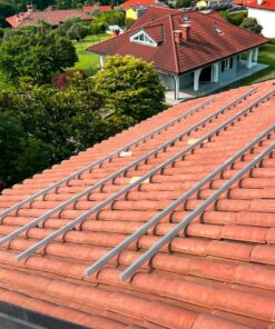 Profili in Alluminio Argento per Fissaggio Pannelli Solari Fotovoltaici Lunghezza 2m (Confezione 4 Pezzi) SKU-11538