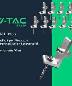 Piedi a L per Fissaggio di Pannelli Solari Fotovoltaici (10 Pezzi) SKU-11583