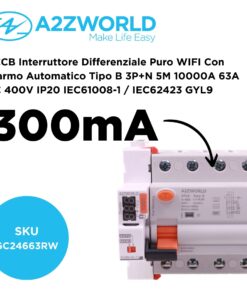 Alternative view of RCCB Interruttore Differenziale Puro WIFI Con Riarmo Automatico Tipo B 3P+N 5M 10000A 63A AC 400V IP20 IEC61008-1 / IEC62423 GYL9, Disponibili 30mA 300mA (300mA)