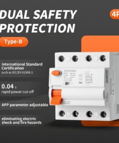 Alternative view of RCCB Interruttore Differenziale Puro Tipo B 3P+N 4M 10000A 300mA 63A AC 400V IP20 IEC61008-1 / IEC62423 GYL9