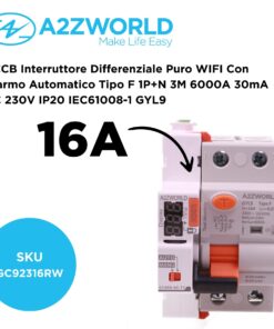 Alternative view of RCCB Interruttore Differenziale Puro WIFI Con Riarmo Automatico Tipo F 1P+N 3M 6000A 30mA AC 230V IP20 IEC61008-1 GYL9, Disponibili 16A 25A 32A 40A 63A (16A)