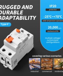 RCCB Interruttore Differenziale Puro Tipo F 1P+N 2M 6000A 30mA 32A AC 230V IP20 IEC61008-1 GYL9