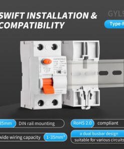 RCCB Interruttore Differenziale Puro Tipo F 1P+N 2M 6000A 30mA 32A AC 230V IP20 IEC61008-1 GYL9