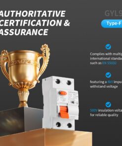 RCCB Interruttore Differenziale Puro Tipo F 1P+N 2M 6000A 30mA 32A AC 230V IP20 IEC61008-1 GYL9