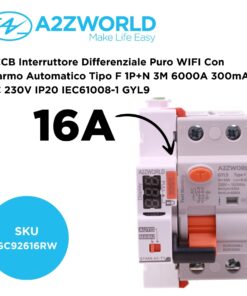 Alternative view of RCCB Interruttore Differenziale Puro WIFI Con Riarmo Automatico Tipo F 1P+N 3M 6000A 300mA AC 230V IP20 IEC61008-1 GYL9, Disponibili 16A 25A 32A 40A 63A (16A)