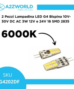 Alternative view of 2 Pezzi Lampadina LED G4 Bispina 10V-30V DC AC 3W 12V e 24V 20 SMD 2835 Cilindro Silicone, Disponibili 3000K 4000K 6000K (Bianco Freddo 6000K)
