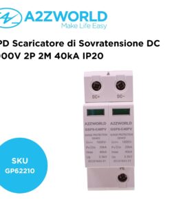 Alternative view of A2ZWORLD SPD Scaricatore di Sovratensione DC 1000V 2P 2M 40kA IP20