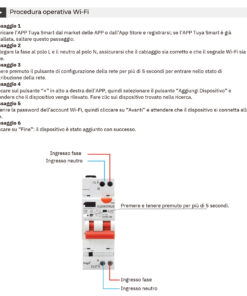 Interruttore Differenziale Magnetotermico WiFi con Riarmo Automatico e Display, Salvavita Tipo A Curva C 30mA, 220V 1-20A 2M, App Tuya con Misure: Corrente Residua, Intensità, Potenza, Tensione, Temperatura, Consumo