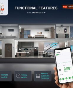 Interruttore Differenziale Magnetotermico WiFi con Riarmo Automatico e Display, Salvavita Tipo A Curva C 30mA, 220V 20-40A 2M, App Tuya con Misure: Corrente Residua, Intensità, Potenza, Tensione, Temperatura, Consumo