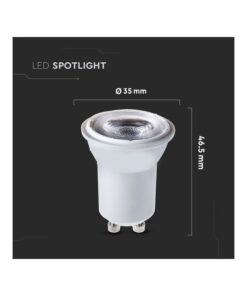 Alternative view of Lampadina Led Mini GU10 Piccolo 35mm 2W Caldo 3000K 38 Gradi Satinata Chip Smd Samsung Garanzia 5 Anni SKU-21869