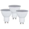 3 PZ Lampada LED GU10 5W 220V 110° Bianco Freddo 6400K Diffusore Opale SKU 217271
